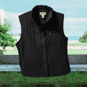 Talbot's Black Quilted Zip Up Vest